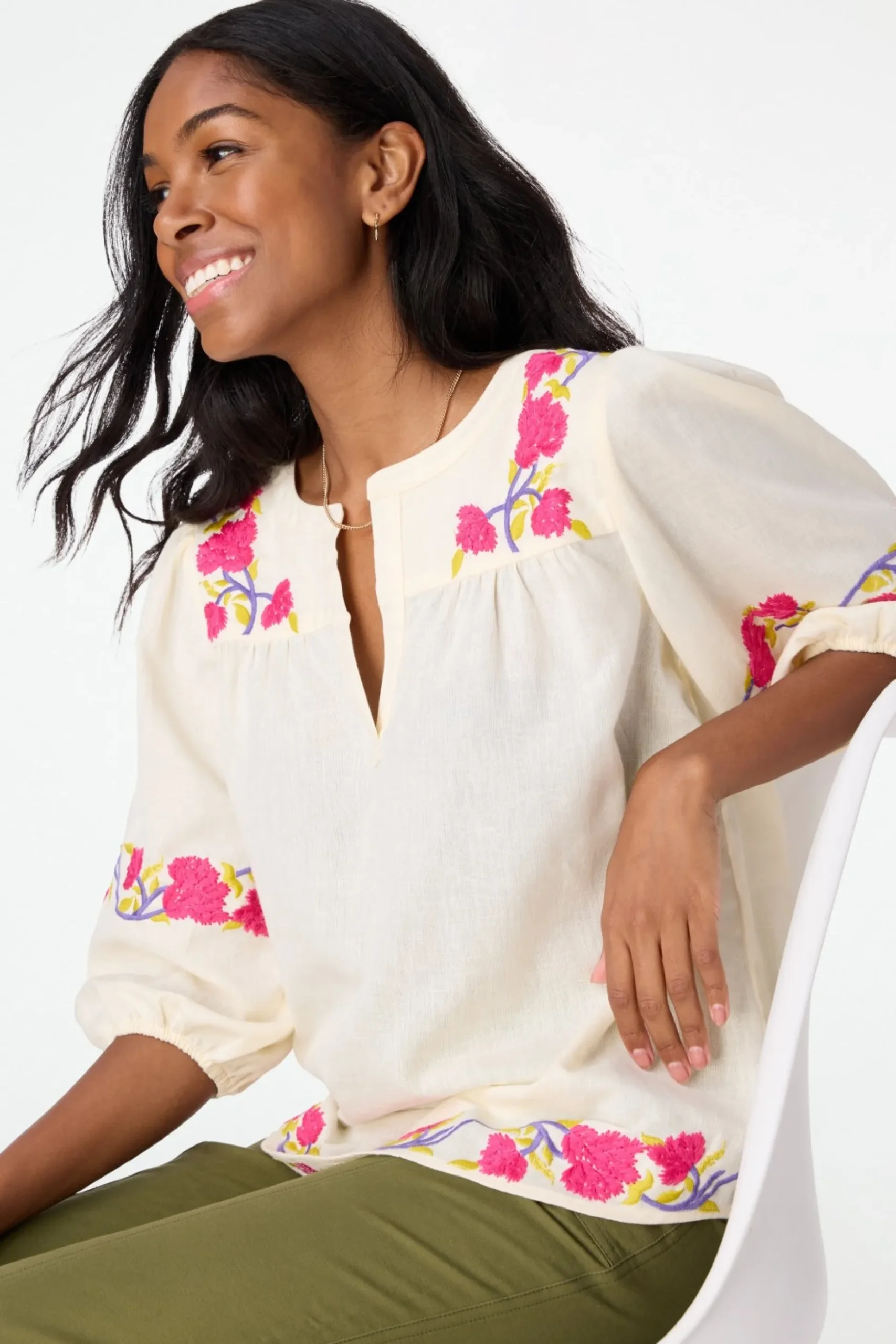 Column Embroidery Michi Top