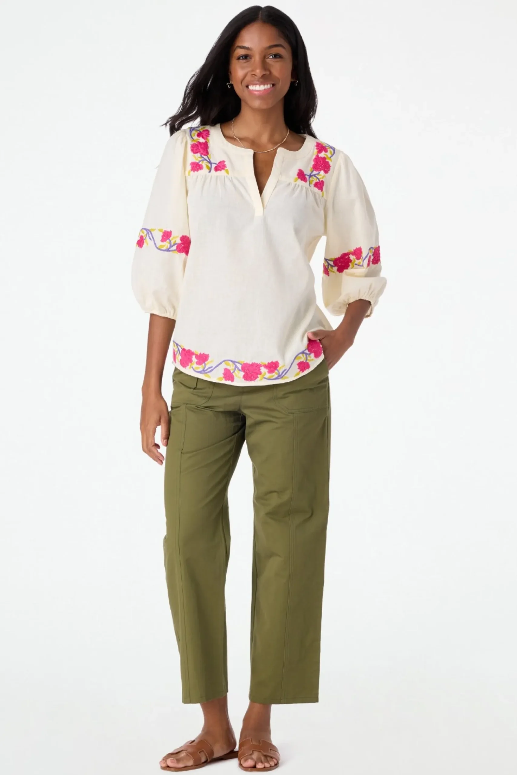 Column Embroidery Michi Top