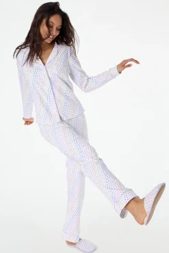 Disco Hearts Long Sleeve Polo Pajamas