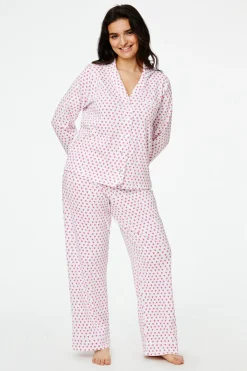 Hearts Long Sleeve Polo Pajamas