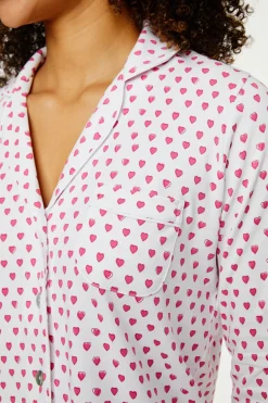 Hearts Long Sleeve Polo Pajamas