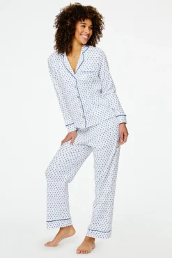 Hearts Long Sleeve Polo Pajamas