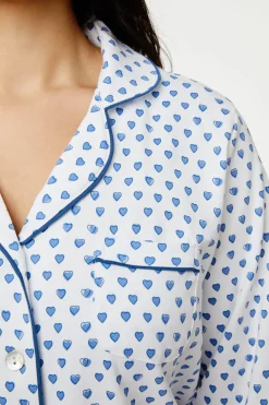 Hearts Long Sleeve Polo Pajamas