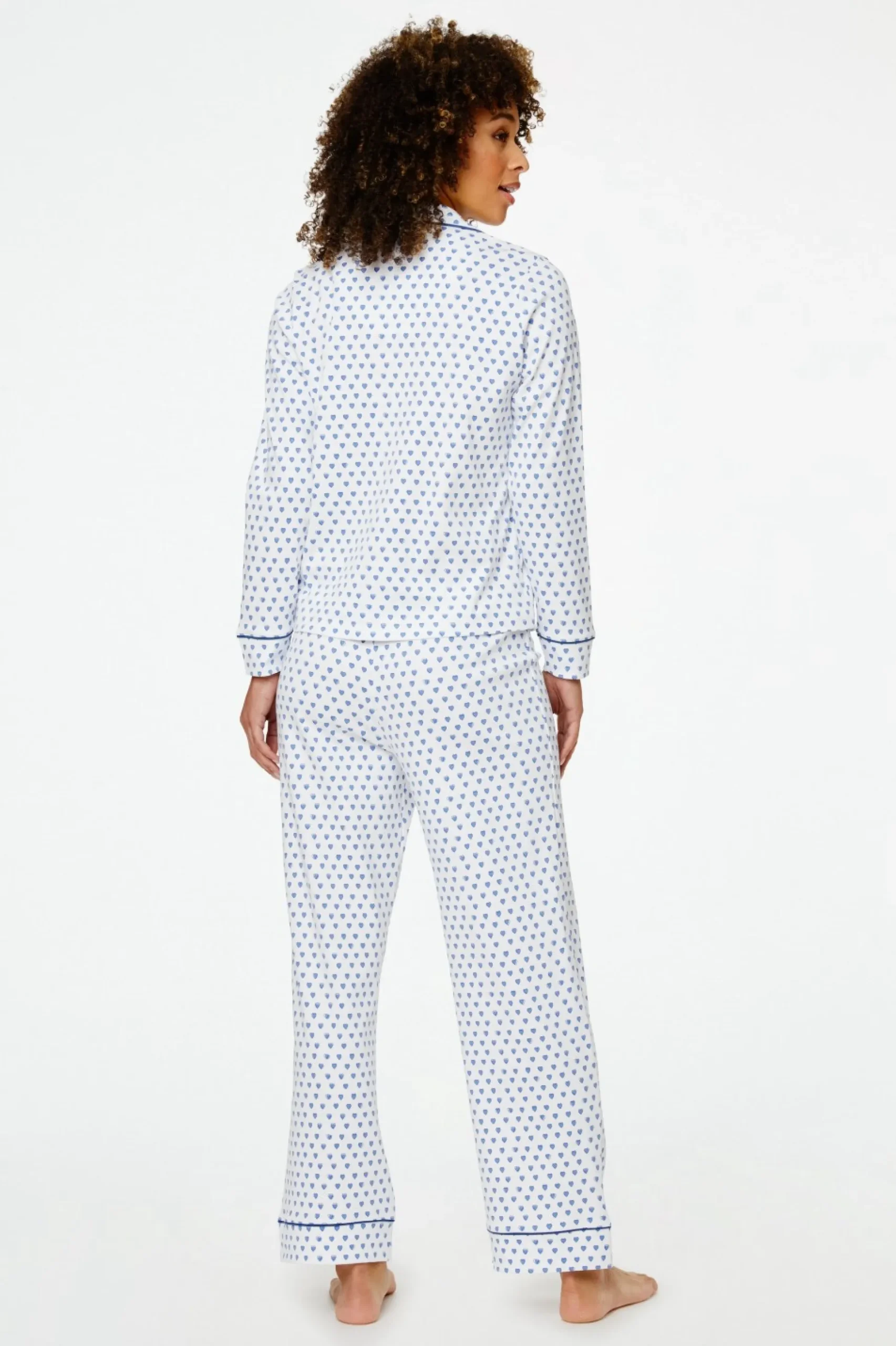 Hearts Long Sleeve Polo Pajamas