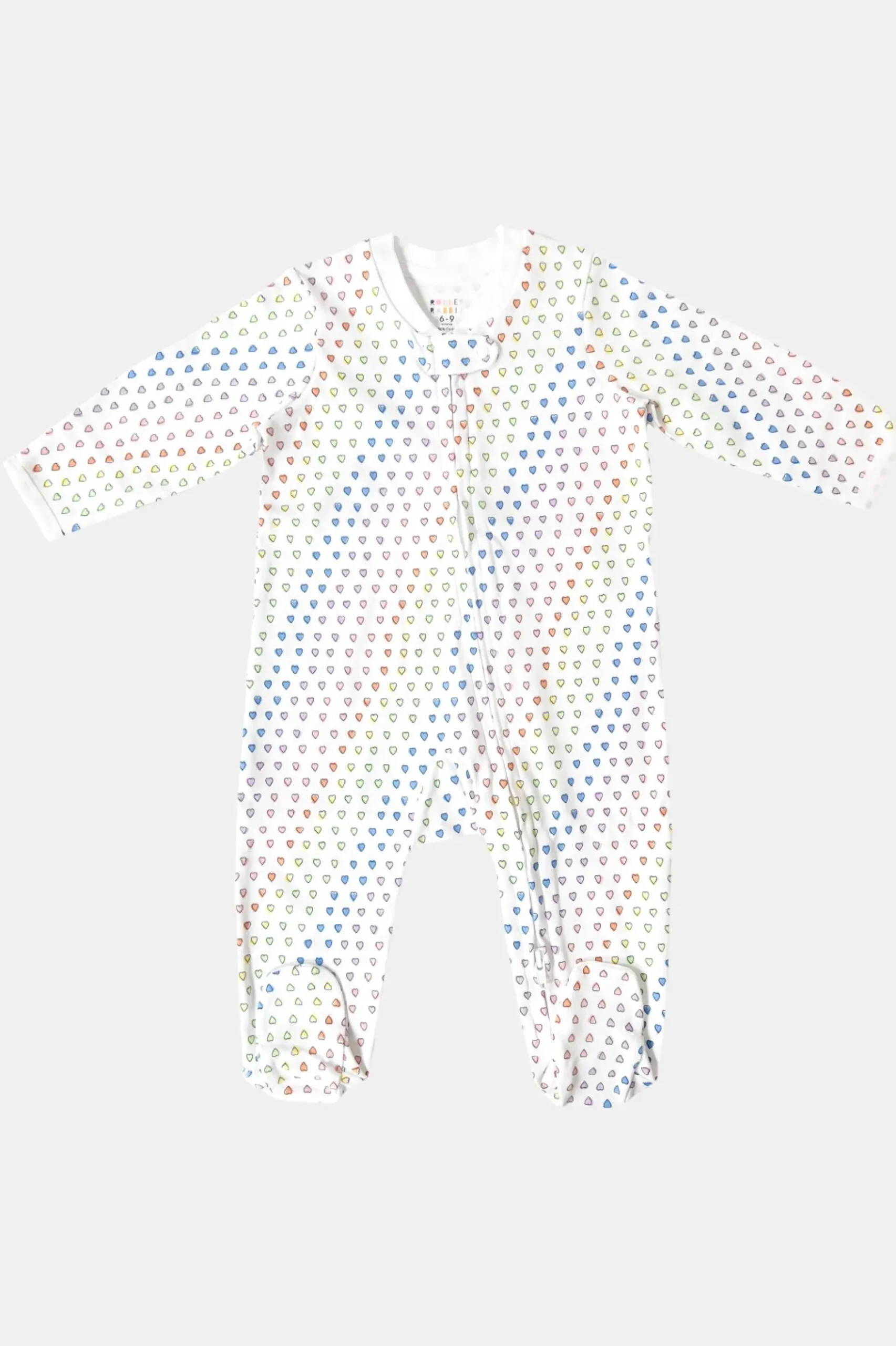 Infant Disco Hearts Zipper Footie