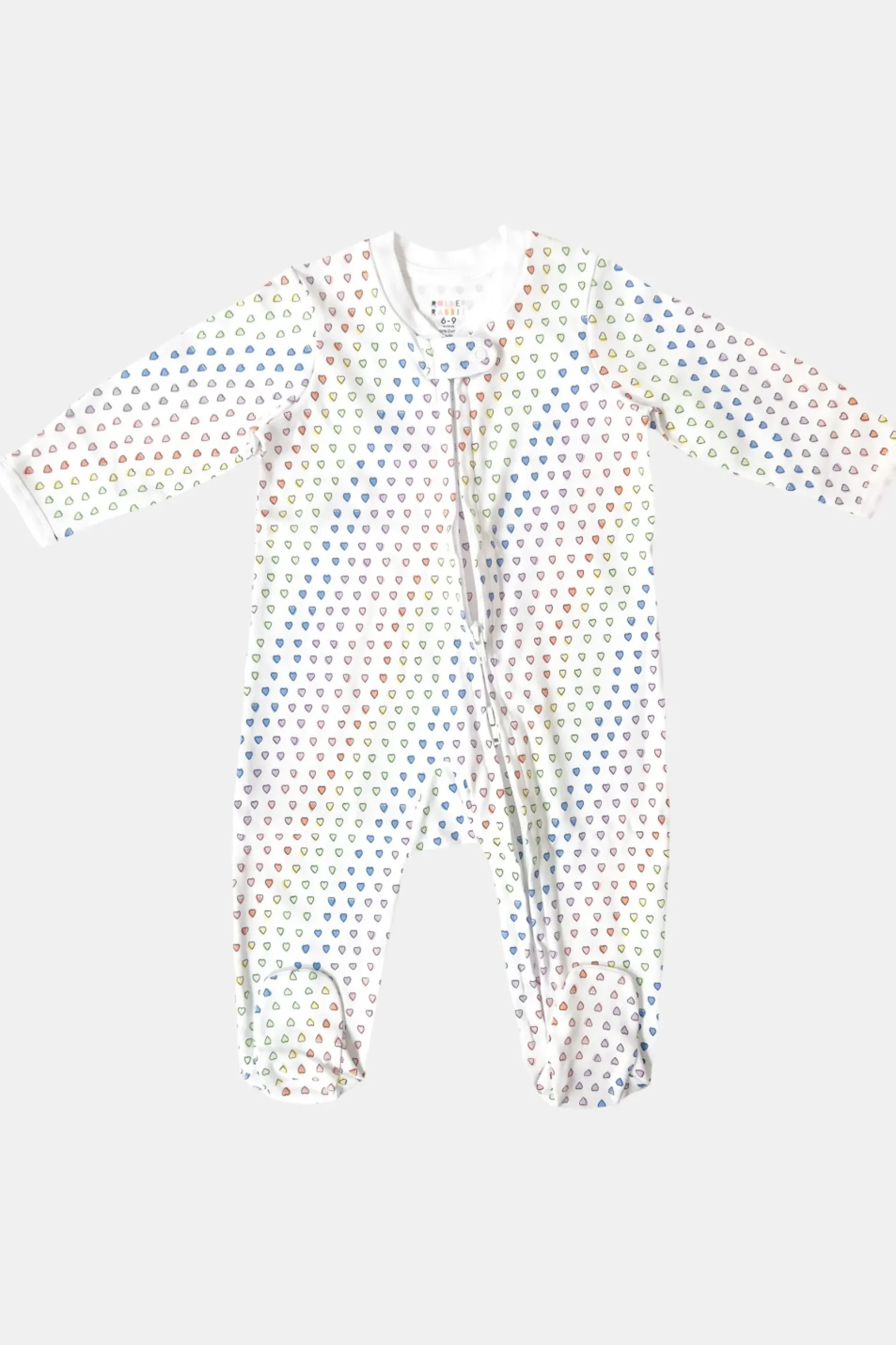 Infant Disco Hearts Zipper Footie