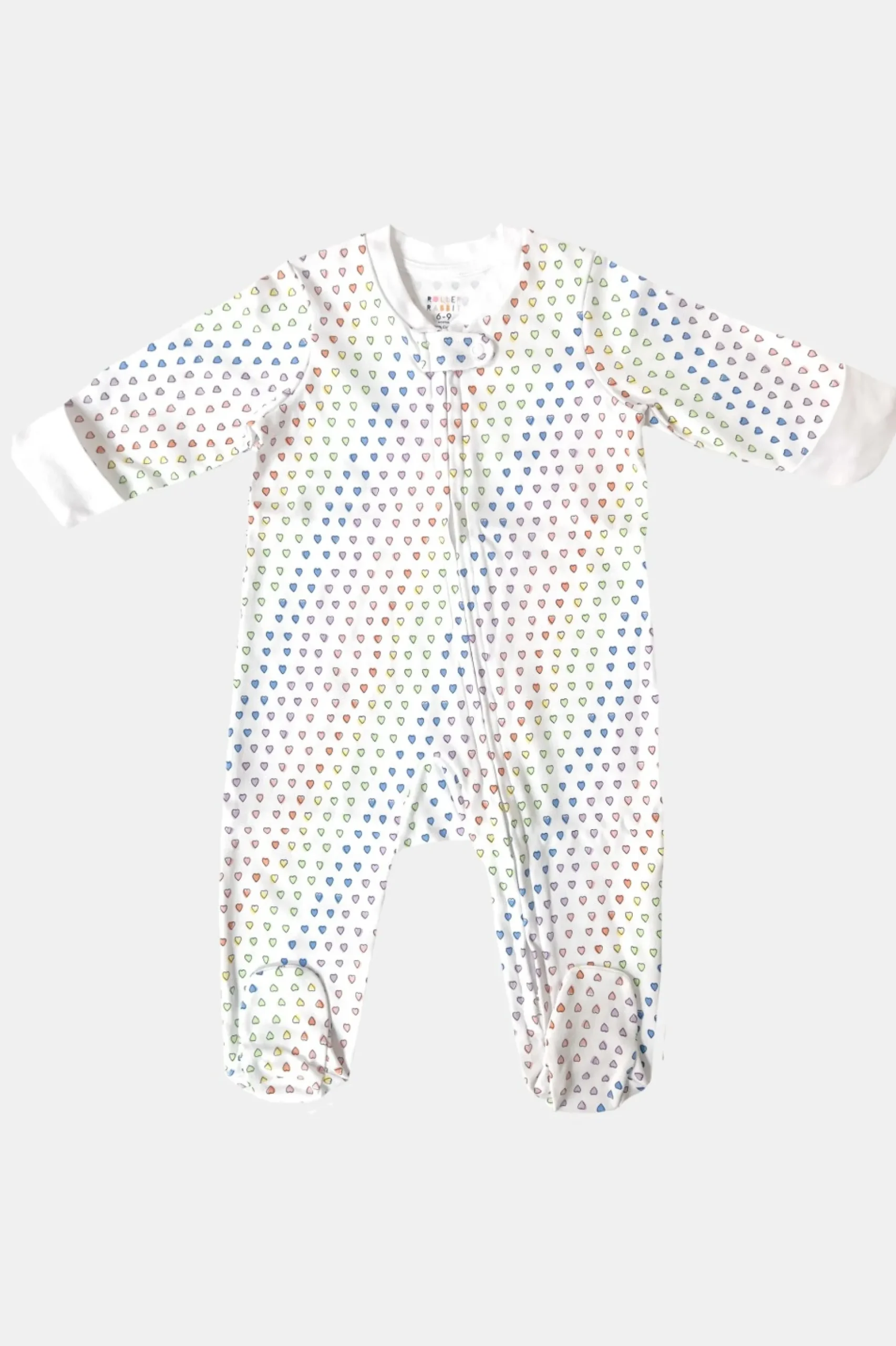 Infant Disco Hearts Zipper Footie
