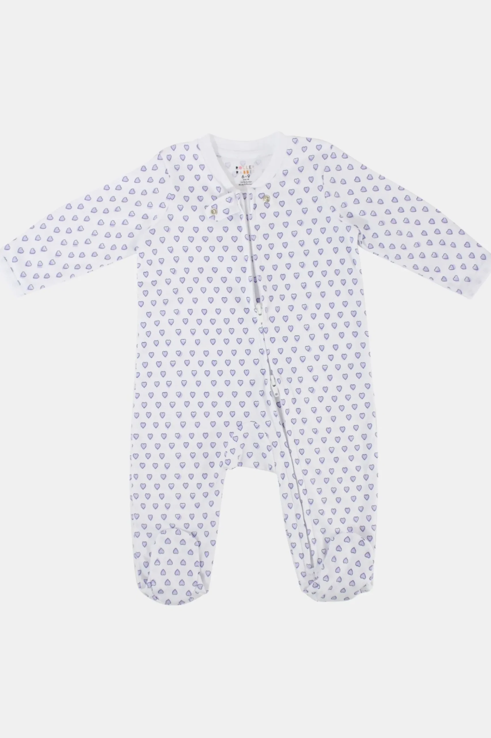 Infant Hearts Zipper Footie