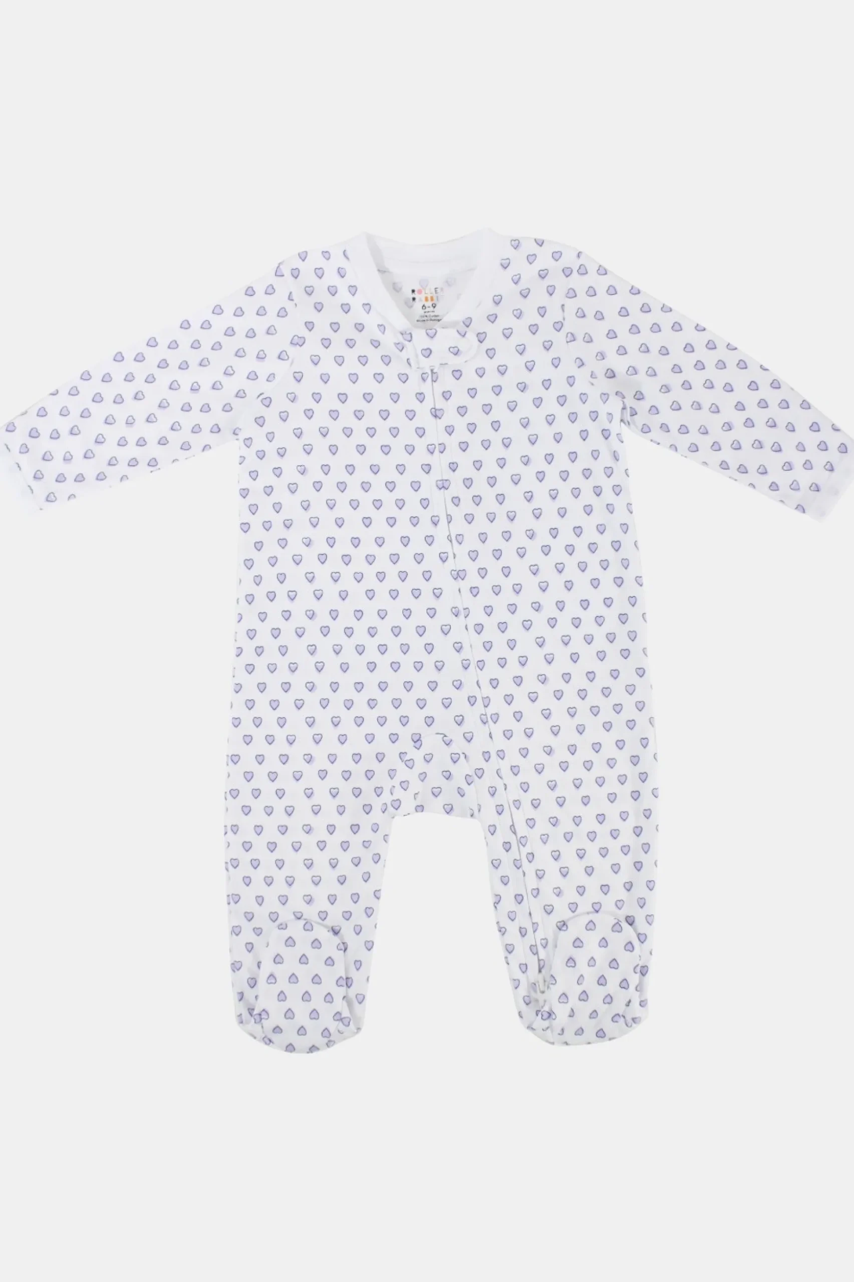 Infant Hearts Zipper Footie