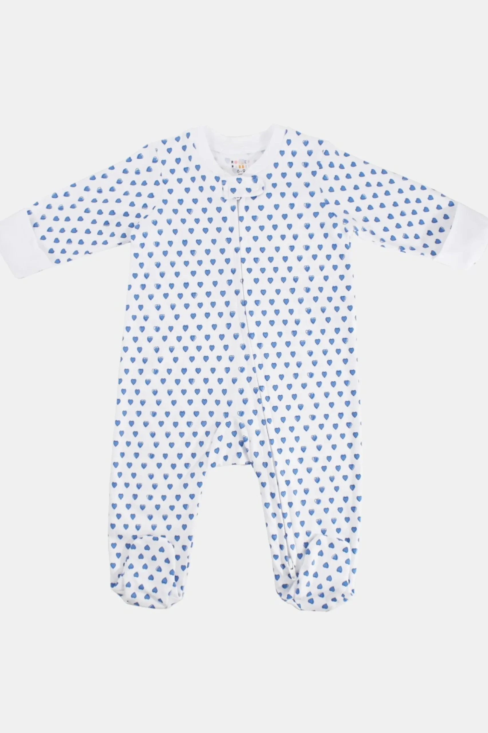 Infant Hearts Zipper Footie