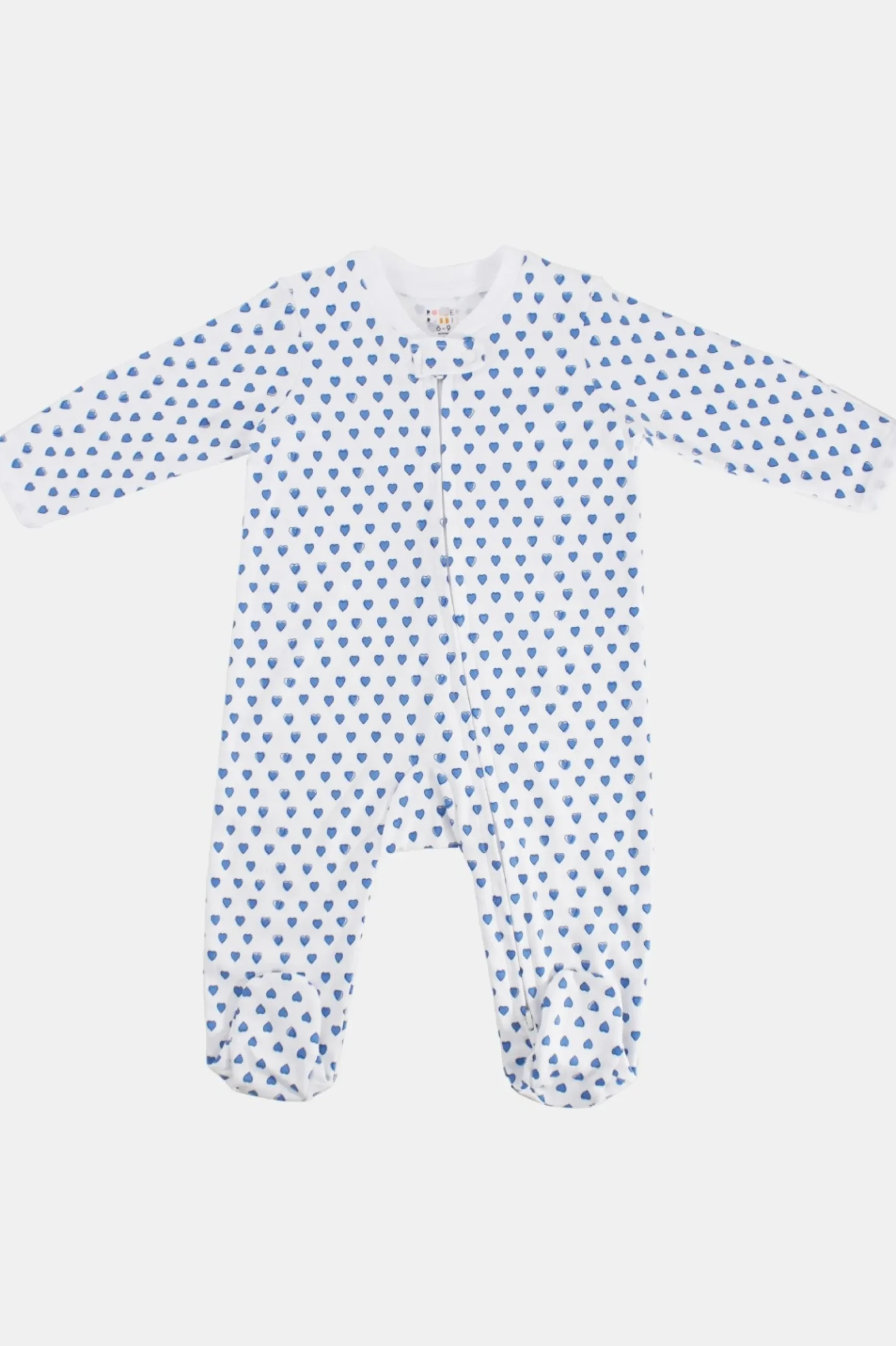 Infant Hearts Zipper Footie