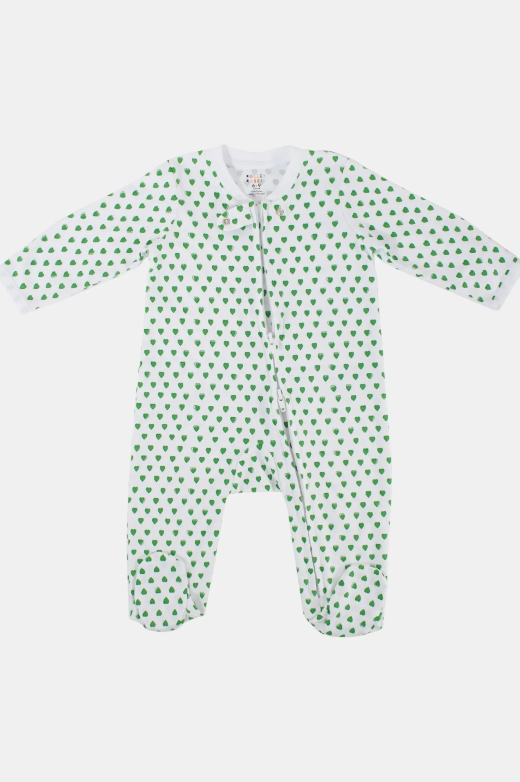 Infant Hearts Zipper Footie