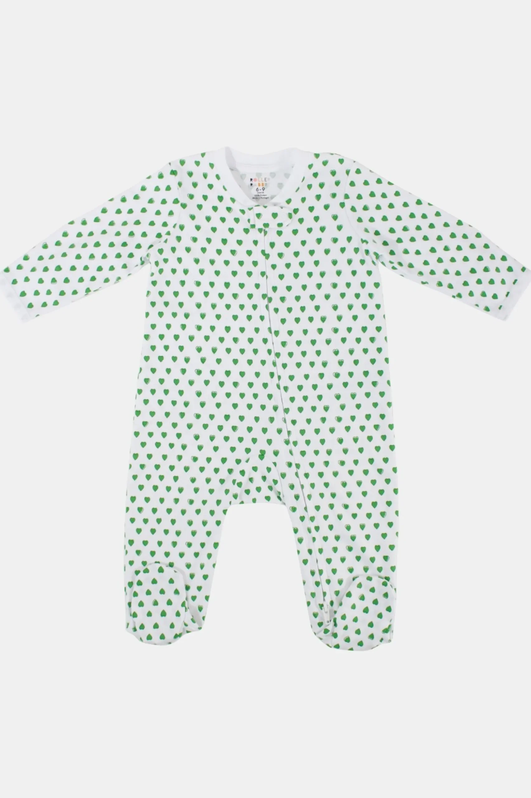 Infant Hearts Zipper Footie