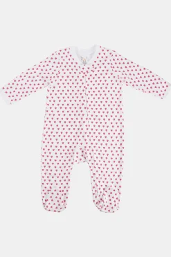 Infant Hearts Zipper Footie