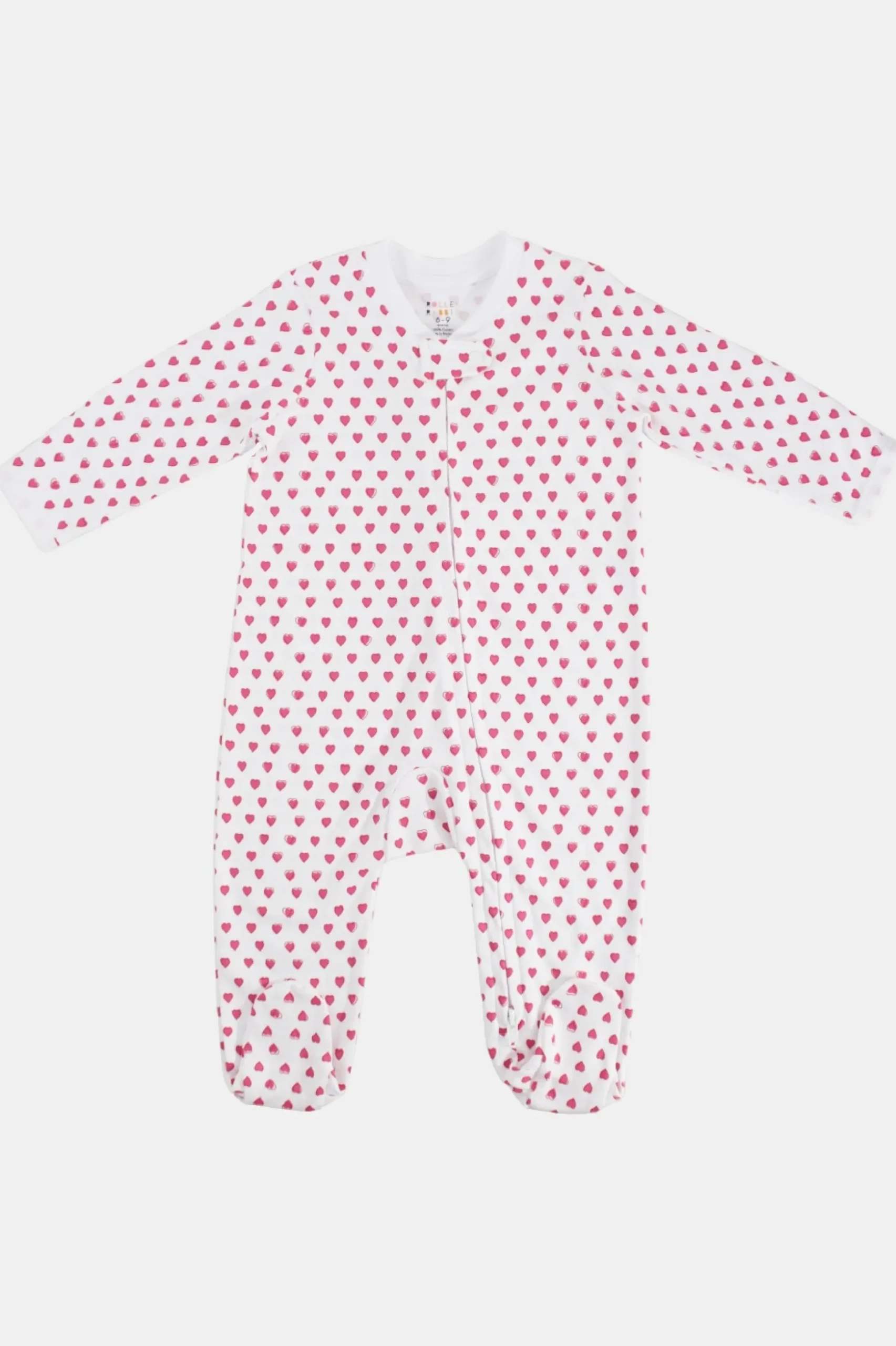 Infant Hearts Zipper Footie