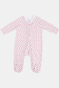 Infant Hearts Zipper Footie