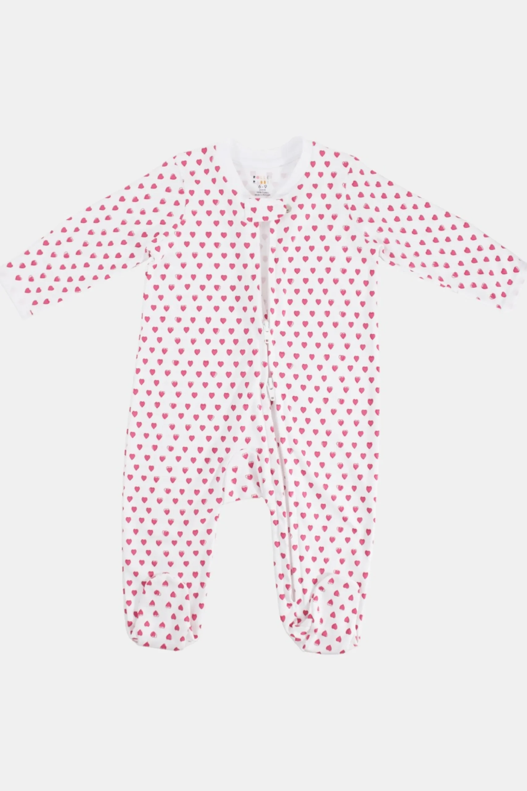 Infant Hearts Zipper Footie