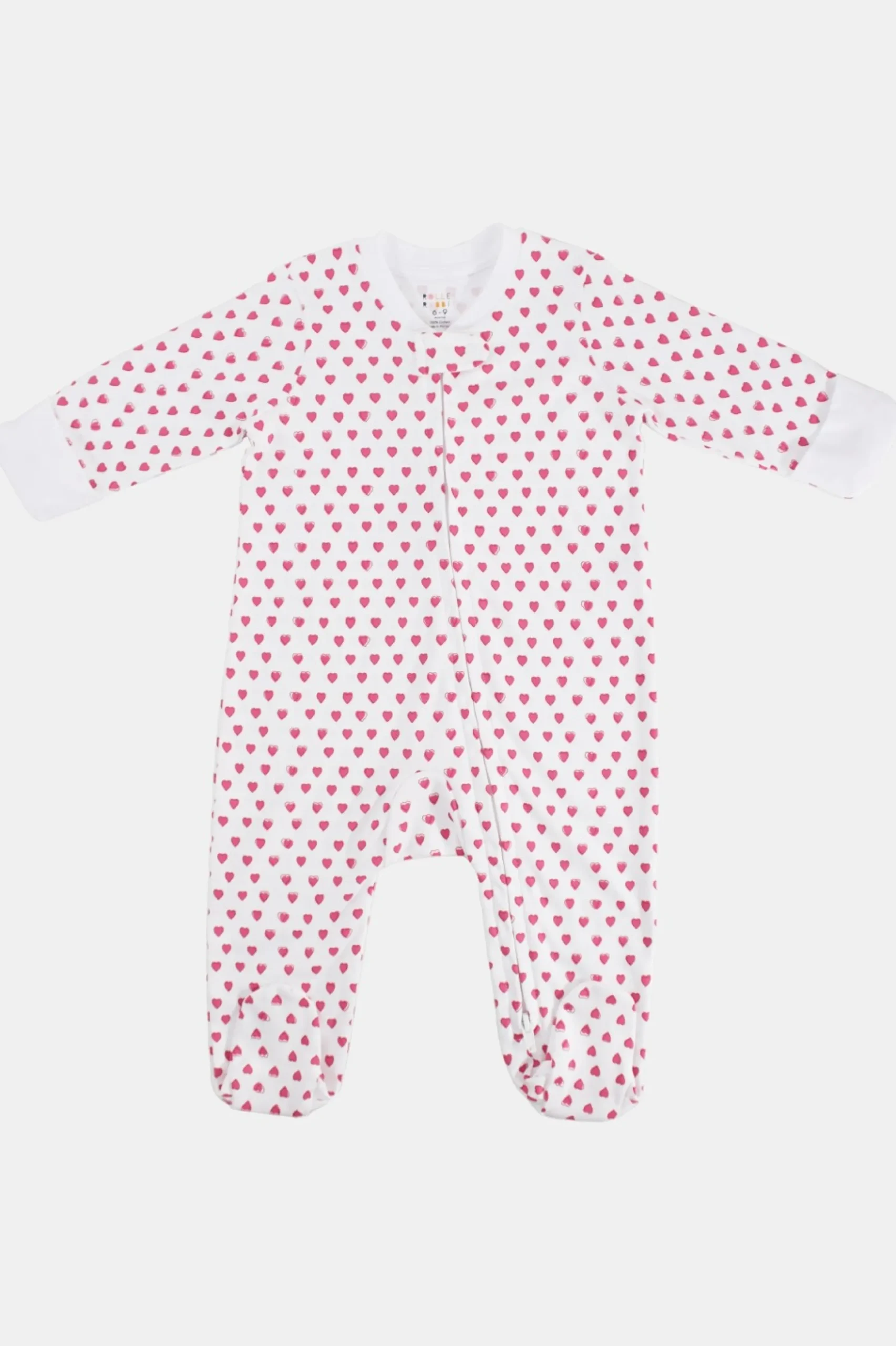 Infant Hearts Zipper Footie