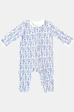 Infant Monkey Zipper Footie