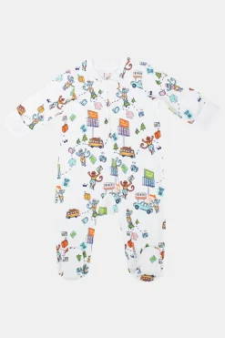 Infant On The Road Zipper Footie