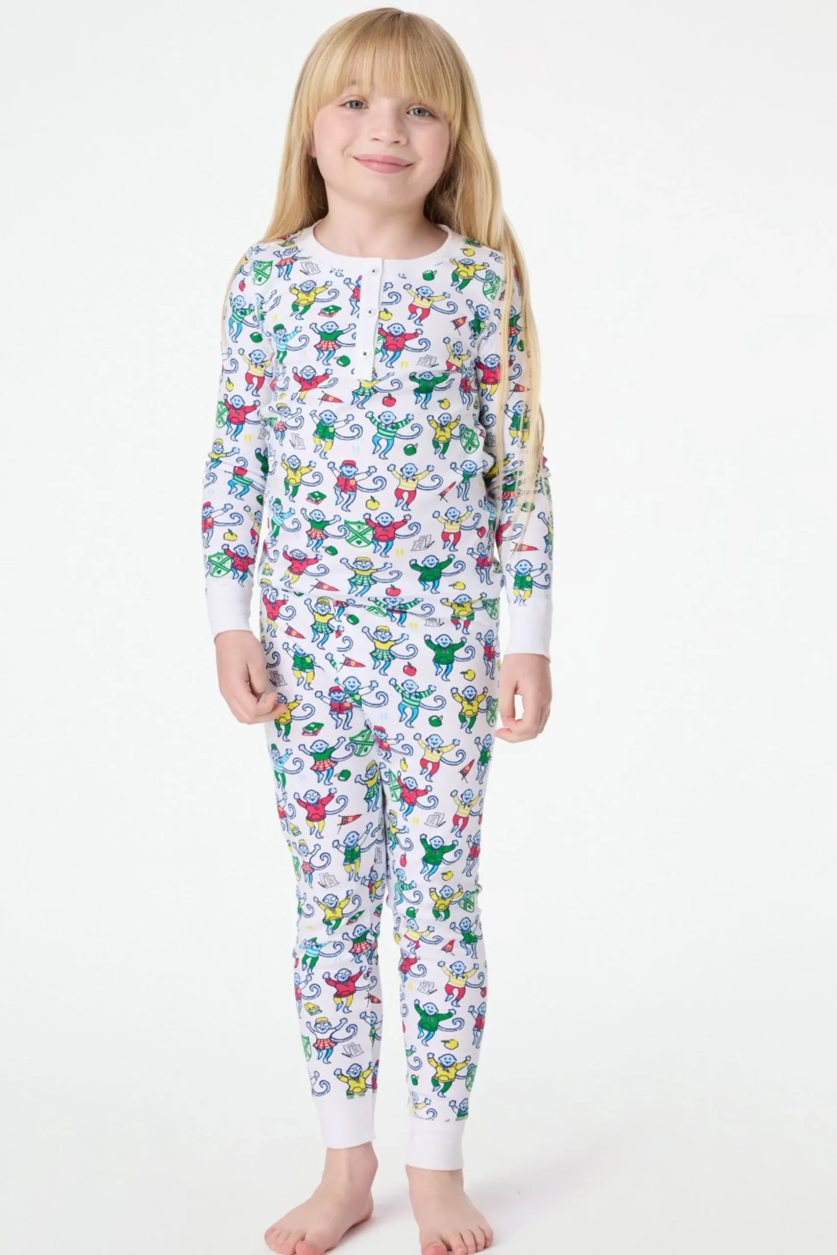 Kids Back To School Monkey Pajamas