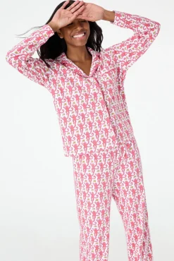 Monkey Long Sleeve Polo Pajamas