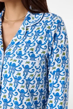Monkey Long Sleeve Polo Pajamas