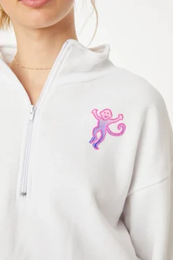 Monkey Puff Half Zip Sweatshirt