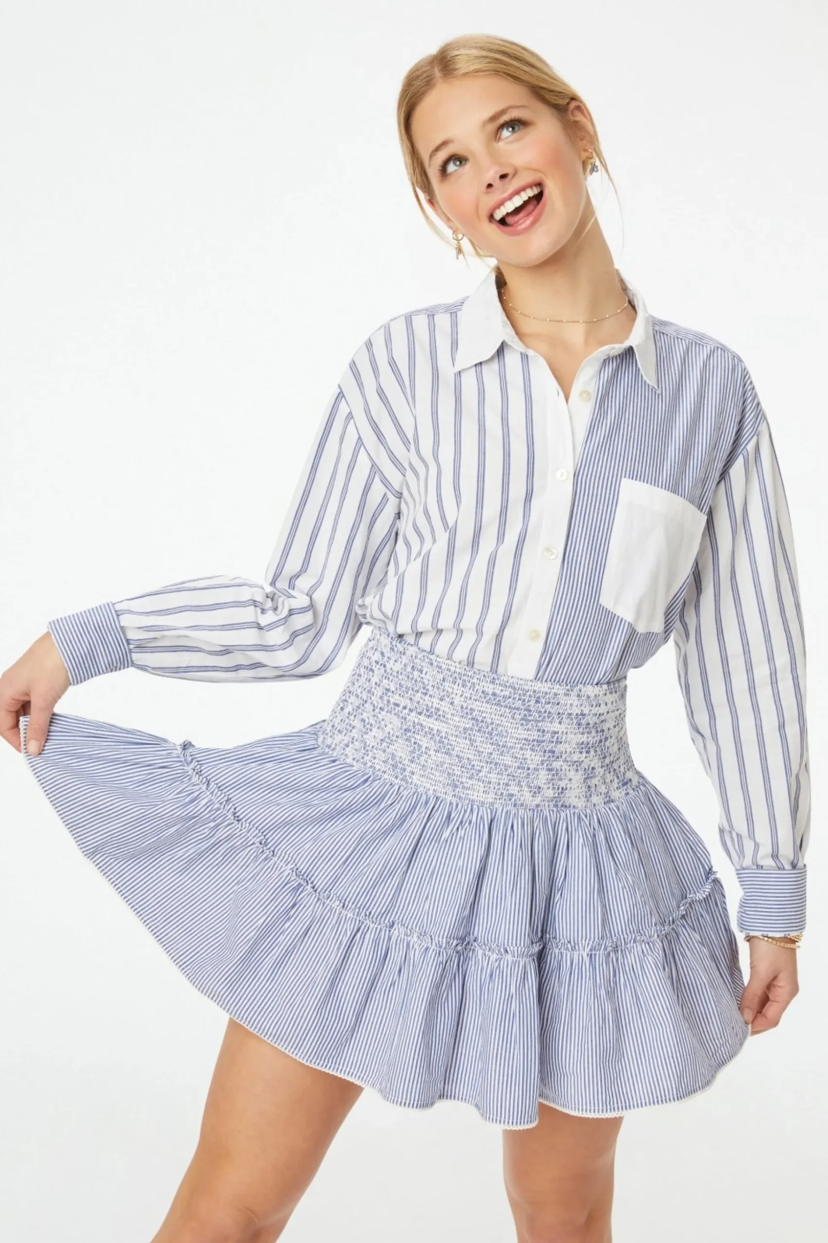 Pinstripe Riki Mini Skirt